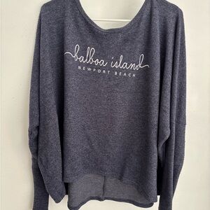 Balboa Island Newport Beach Scoop Neck Sweater - Heather Navy